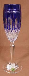 Waterford Champagne Flutes Cobalt Blue CLARENDON NIB!  