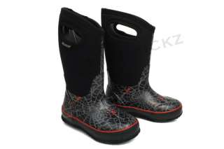 Bogs Kids Classic High Spiders 52510 Black New Waterproof Rain Snow 