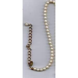 Little Girl Pearl Necklace with Gold Tone Extension Chain (Pearls are 