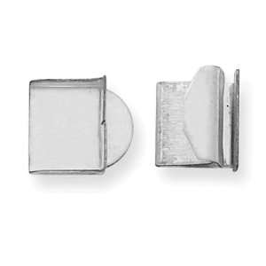    Sterling Silver 13 x 11.7mm Fold Over Tongue Box Clasp Jewelry