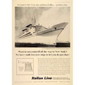   Ad Italian Line SS Michelangelo Ocean Liner Ship   Original Print Ad