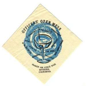 March Air Force Base Officers Club Napkin: Everything Else