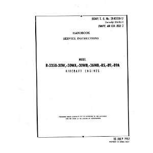  Wright R 3350 30W Aircraft Engine Service Manual: Wright R 