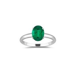 3.30 Cts 11x9 mm Oval Lab Created Emerald Solitaire Ring 