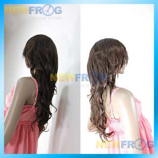 Long Hair Straight Wig Cosplay Costume Party Brown  