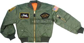 Olive Drab Top Gun MA 1 Flight Jacket (Kids)  