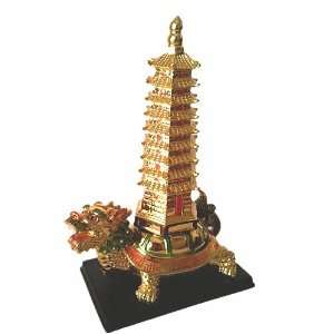  Feng Shui 9 Levels of Wen Chang Pagoda on a Dragon 