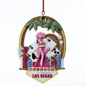  Club Pack of 12 Las Vegas Plaque Christmas Ornaments 3.75 