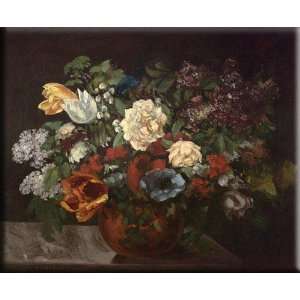   Fleurs 16x13 Streched Canvas Art by Courbet, Gustave