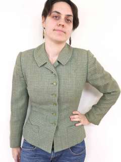 Vtg 30s 40s Wool Tweed Fitted Hacking Jacket Blazer  