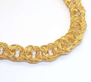 Bold Technibond Corinthian Link Chain Necklace 14K Gold Clad Silver 