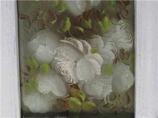 SIGNED PAINTING OF WHITE ROSES in ORNATE FRAME WALL DECOR~Shabby 