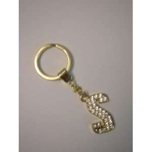 Swarovski Crystal Key Ring with the Letter S adorned with White 