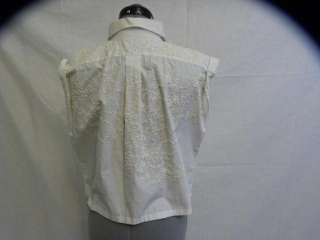 DRIES VAN NOTEN white sequin sleeveless top/blouse 42/8  