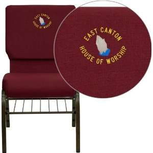   Church Chair with 4.25 Thick Seat Book Rack   Gol