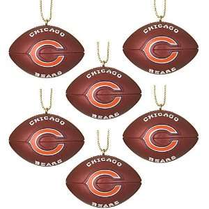  Sc Sports Chicago Bears Resin Football Ornaments   Set Of 