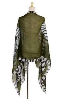 High grade zebra pattern Cotton Blends Shawl Scarf Wrap Stole Size 71 