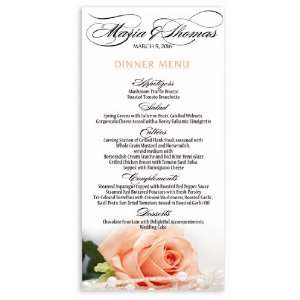  250 Wedding Menu Cards   Peach Rose n Pearls Office 