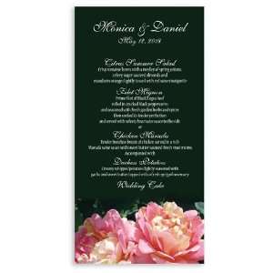  280 Wedding Menu Cards   Twin Peach Roses on Black Office 