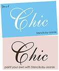 STENCIL Chic Fancy Script font Cottage Garden Diva craf