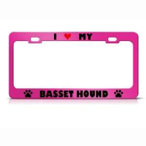  Basset Hound Paw Love Heart Pet Dog Metal license plate 