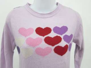 TWIN SET Purple Heart Long Sleeve Crewneck Sweater Sz M  