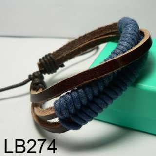 New Charm Wholesale Lots Wristband Cuff Genuine Leather Bracelet LB270 