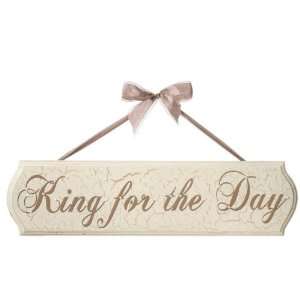 King for The day Sign in Cream Crackle Finish with Ribbon Hanger (Pack 