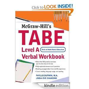 TABE Level A Verbal Workbook Phyllis Dutwin, Linda Eve Diamond 