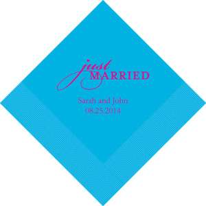 100 Just Married Personalized Wedding Cocktail Napkins  