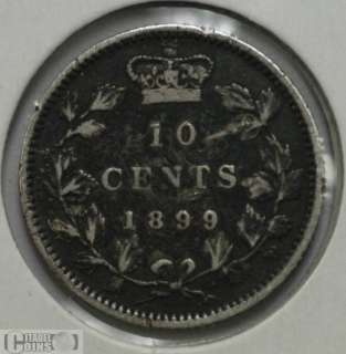 1899 Canada 10 Cents VF 20 Small 99 *Damaged  