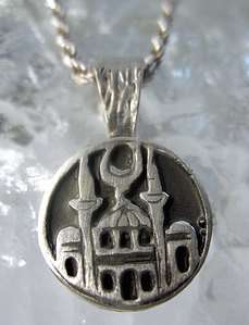 Kaabah Pendant Mosque Allah Silver Islam Jewelry Charm  