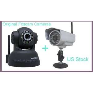  Foscam Wifi Ip Outdoor Camera(silver) + Indoor Camera 