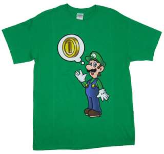 Coins On The Mind   Luigi   Nintendo T shirt  