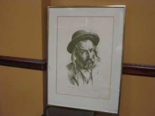Itshak J Holtz ARTIST PROOF LITHOGRAPH Rabbi Portrait Judaica BEZALEL 