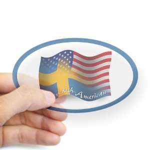  Swedish American Waving Flag Sweden swedish american Oval 