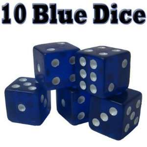  New 10 Blue Dice 19 Mm Standard Dimensions Rounded Corners 