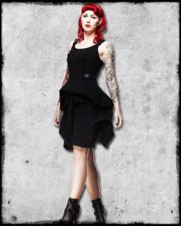 SPIN DOCTOR BLACK GOTHIC CYBER STEAMPUNK MILITARY DEPARTED DRESS SZ 