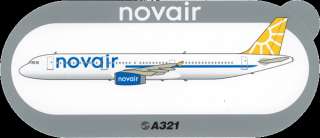 AIRBUS A321 NOVAIR   SWEDEN AIRLINE STICKER ~VERY RARE~  