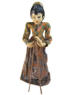 Javanese Wooden Wayang Golek   Aristocratic Wood & Batik Puppet  