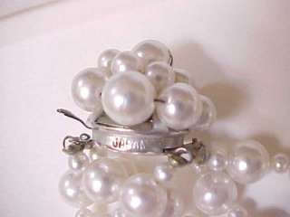 Vintage Lot 4 Faux Pearl Bead Necklace Crystal AB Rhinestone Filigree 