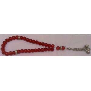  10 Red Stone Muslim Prayer Chain Tasbieh: Everything Else