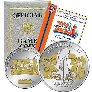  Super Bowl Xli Official 2 Tone Flip Coin Sports 