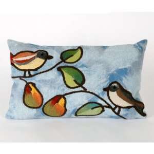   : Song Birds Rectangle Indoor/Outdoor Pillow in Blue: Home & Kitchen