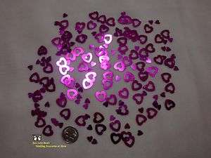 Wedding Table Scatters Foil Confetti Heart Fuchsia Mix  