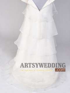 Crisscross Floral Tiered A Line Wedding Dress Size 2 4 6 8 10 12 14 