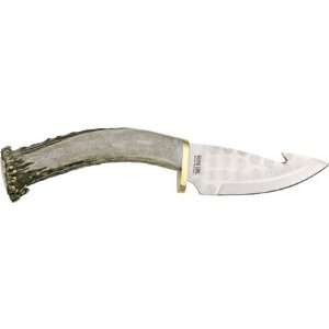 : Silver Stag Knives 10067 Guthook Fixed Blade Knife with Crown Stag 