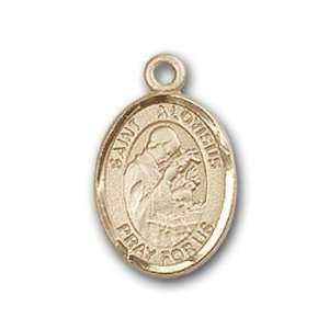   Medal with St. Aloysius Gonzaga Charm and Polished Pin Brooch Jewelry