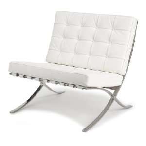 Alphaville Exposition Bright White Leather Cushions Chair Alphaville 
