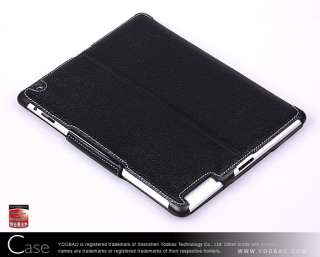 YOOBAO iPad 2 Slim Smart Genuine Leather Magic Case Stand Folio Black 